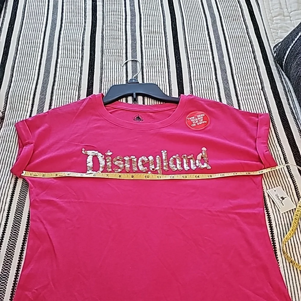 NWT - Disney Parks - Bright Pink Sequin Tee - New With Tag - Picture 5 of 6